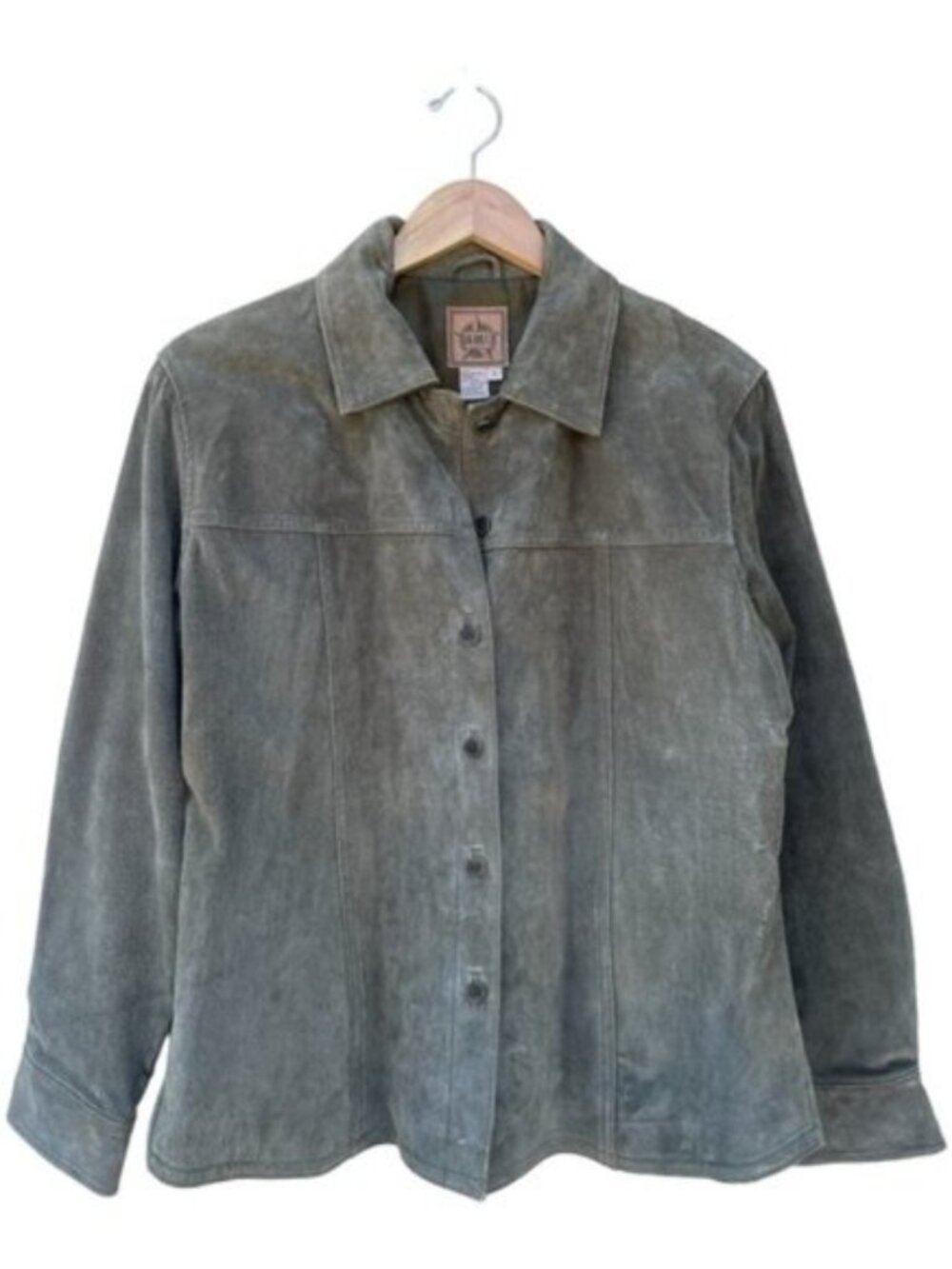 Vintage A.M.I. Olive Green Suede Leather Jacket Size L